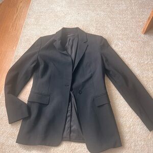 Classic Black Womens Blazer - Timeless Single-Button Suit Jacket
